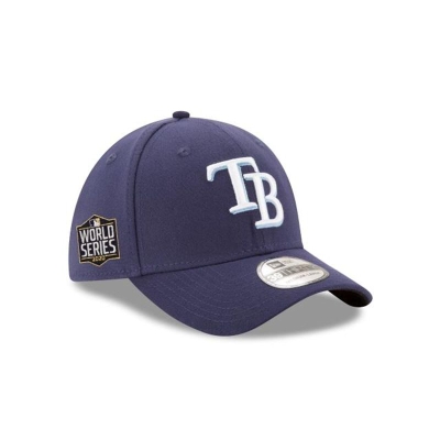 Blue Tampa Bay Rays Hat - New Era MLB World Series Side Patch 39THIRTY Stretch Fit Caps USA0764153